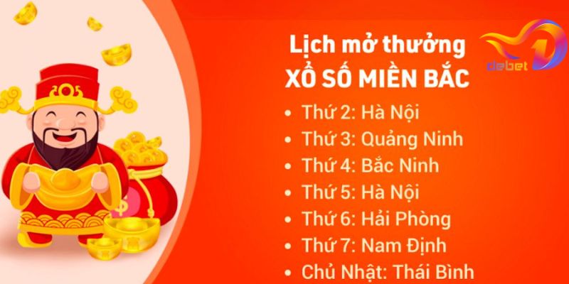 DEBET Lịch mở thưởng xsmb